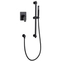 Shower Faucet System Set, Bathroom Faucet Black Hand Held Handheld Shower Head Sliding Rail Shower Taps Wall Mounted Simple Shower Set