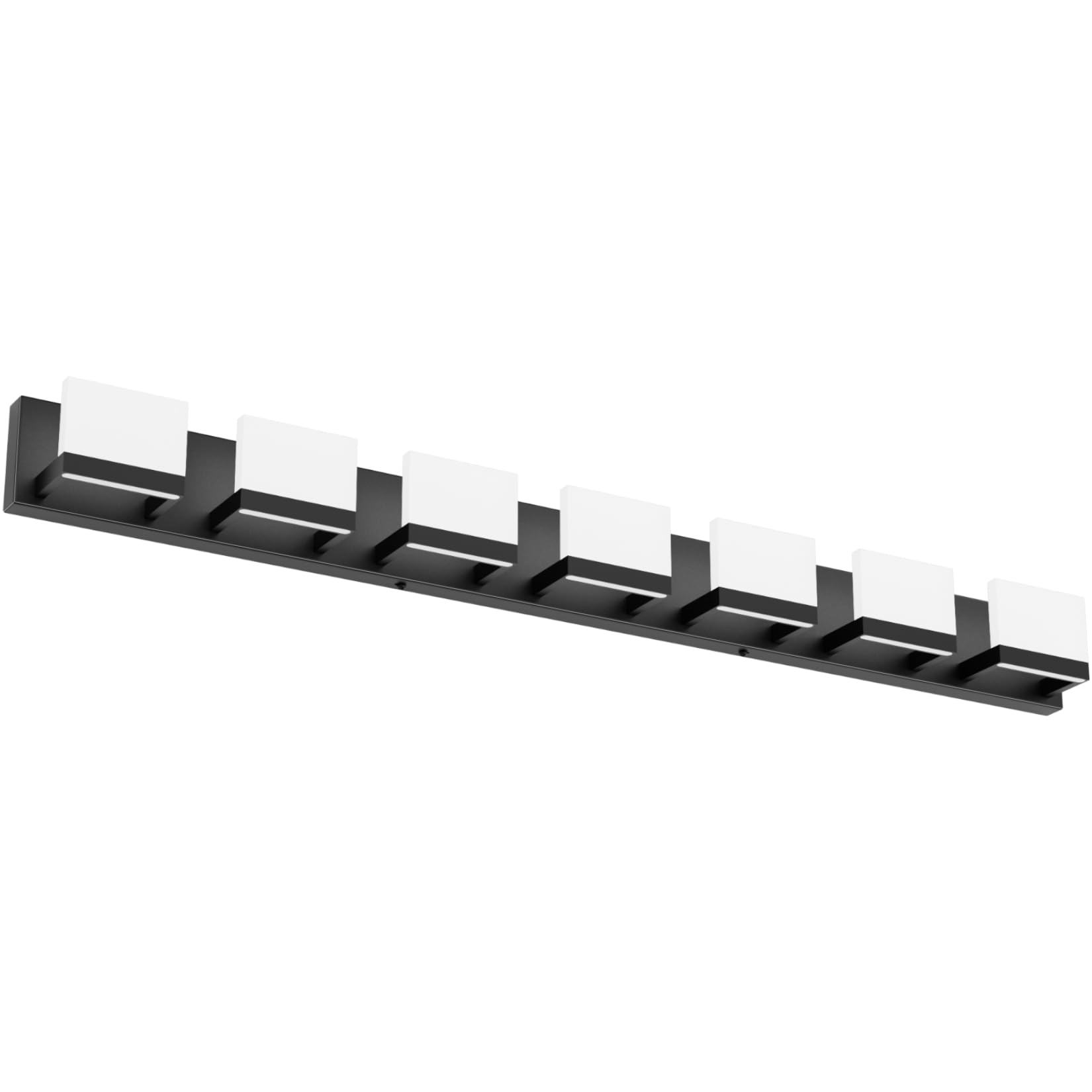 Tipace LED Modern Bathroom Vanity Light Fixtures, 7 Lights Black Vanity Lighting for Bathroom Wall Lights Up and Down LED Light Fixtures Over Mirror(White 6000K)