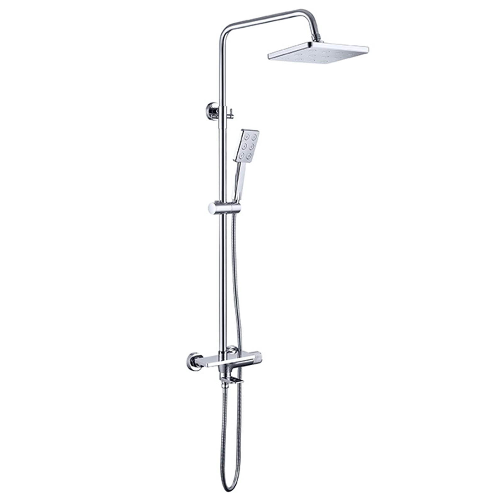 Shower System with Waterfall Tub Spout Wall Mounted Shower Faucet Set for Bathroom with High Pressure 9"" Rain Shower Head and Handheld Shower Head,Chrome Finish