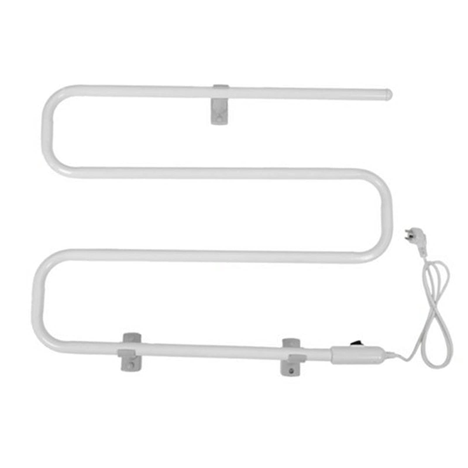 S-Type Electric Heated Towel Rack, Bathroom Wall Mounted Towel Warmer, Low-Carbon Plug-in Heated Drying Rack,Tatic Heating Rod, 1.4M Power Cord