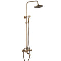 Bathroom Shower Faucet Set Retro Antique Brass Shower Set Wall Mounted Phone Ceramic Handheld Mixer Tap Faucet 3-Functions Mixer Valve-A,B