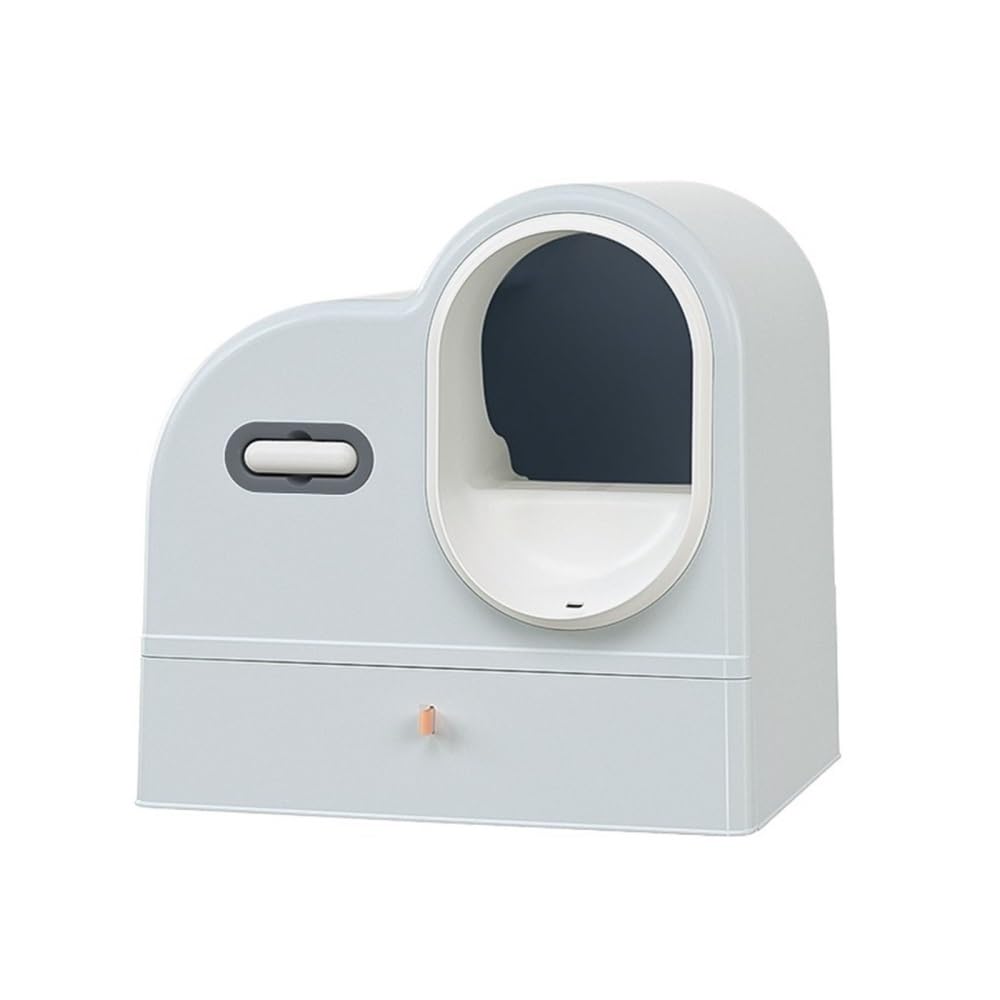 Pet Supplies, Enclosed Cat Litter Box with Drawer, Splash Proof Large Space Pan(Gray)