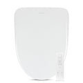 ALPHA BIDET iX Pure Bidet Toilet Seat in Elongated White | Ultra Low Profile | Endless Warm Water | Arced Stainless Steel Nozzle | Blue LED Nightlight | Dryer