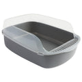 Semi-Closed Large Size Cat Litter Box Thickened Anti-Splash Toilet Litter Pet Supplies Litter Box (Grey)