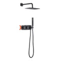 Wall Mounted Shower System, Bathroom Shower Faucet Set with Valve, Black Shower Fixtures, Shower Head with Handheld Combo, Shower Sets for Bathroom, Shower Kit with Valve and Showe
