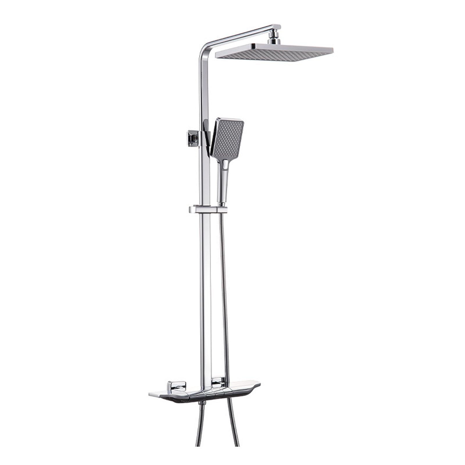 Shower System, Wall Mounted Bathroom Shower Faucet Set 3 Functions Shower Fixtures Liftable Shower Kit with Valve and 3 Modes Handheld Shower Head, Waterfall Bathtub Faucet