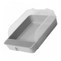 ERINGOGO Semi-Closed Cat Litter Box Potty with Detachable Anti-Splash Durable Pan Small Gray for Kitten Toilet and Cat Housebreaking