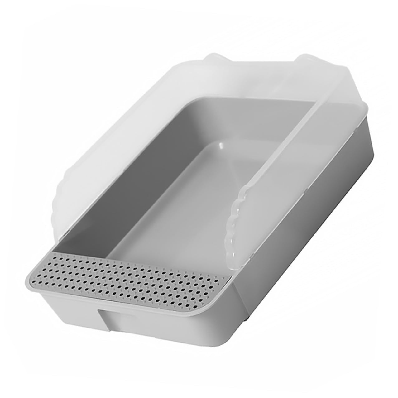 ERINGOGO Semi-Closed Cat Litter Box Potty with Detachable Anti-Splash Durable Pan Small Gray for Kitten Toilet and Cat Housebreaking
