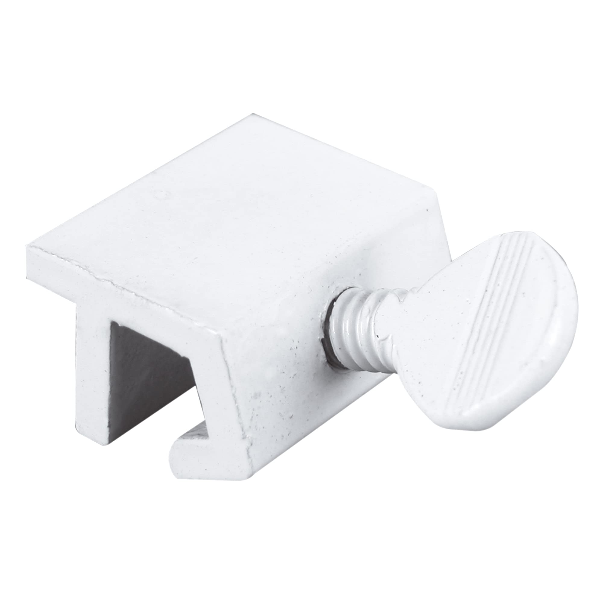 Prime-Line U 9823 Aluminum, White Finish, Sliding Window Security Lock (4 Pack) | For 1/8 Inch Wide Rail