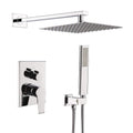 with High Pressure Rainfall Shower Head, Handheld Shower Head and Shower Faucet Valve, Bathroom Luxury Rain Mixer Shower Combo Set Wall Mounted