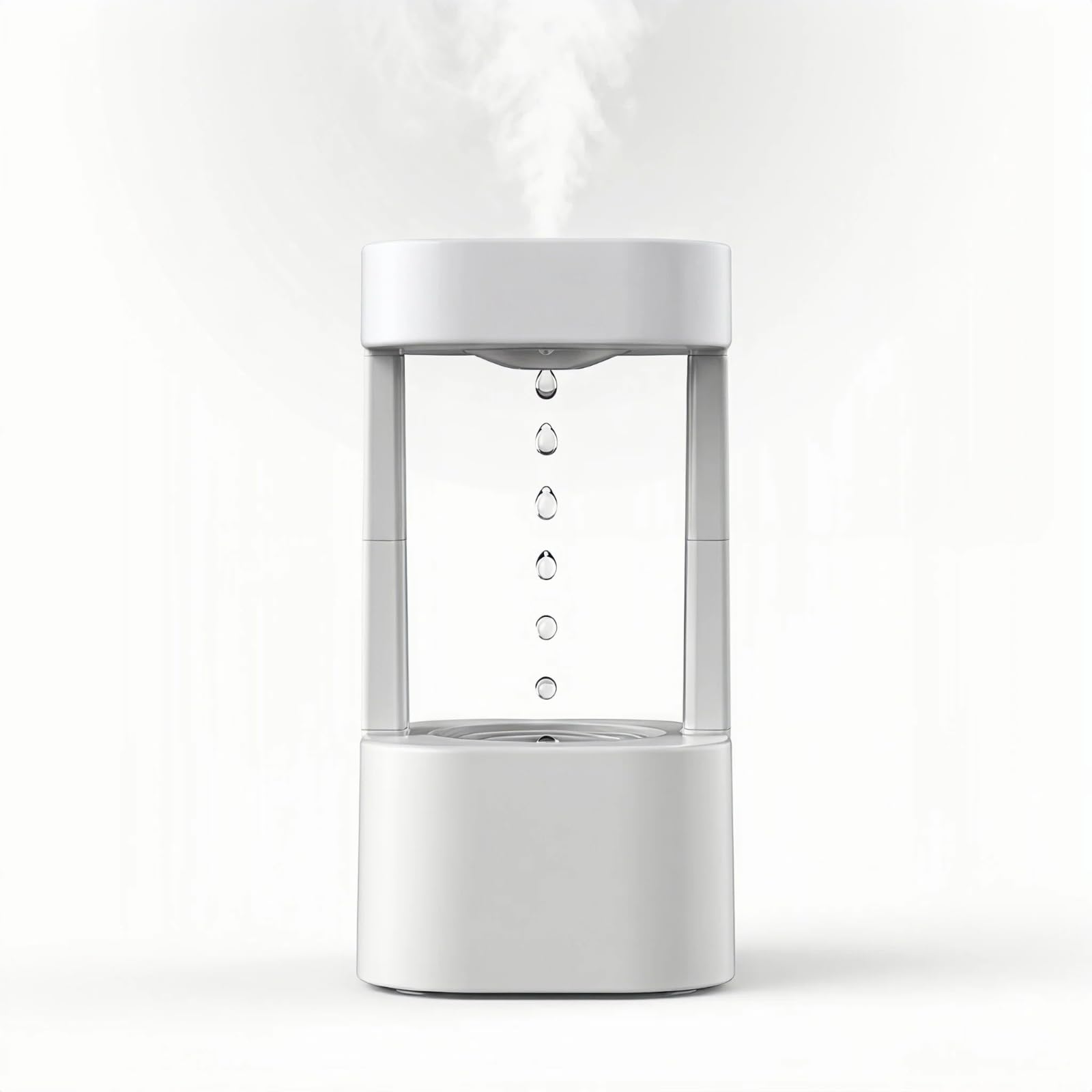 Anti Gravity Humidifier, Levitating Desk Fountain with 7-Color Mood Light & Raindrop Water Effect, 3-in-1 Mini Indoor Water Feature for Home Office Bedroom