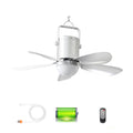 HZZ 17''Ceiling Fan Light, USB-C Fast Charge, DC Brushless Quiet Fan, RF Remote, Battery Operated Camping Fan, for Outdoor Gazebo Patio Greenhouse Canopy Tent Garage RV Emergency Use