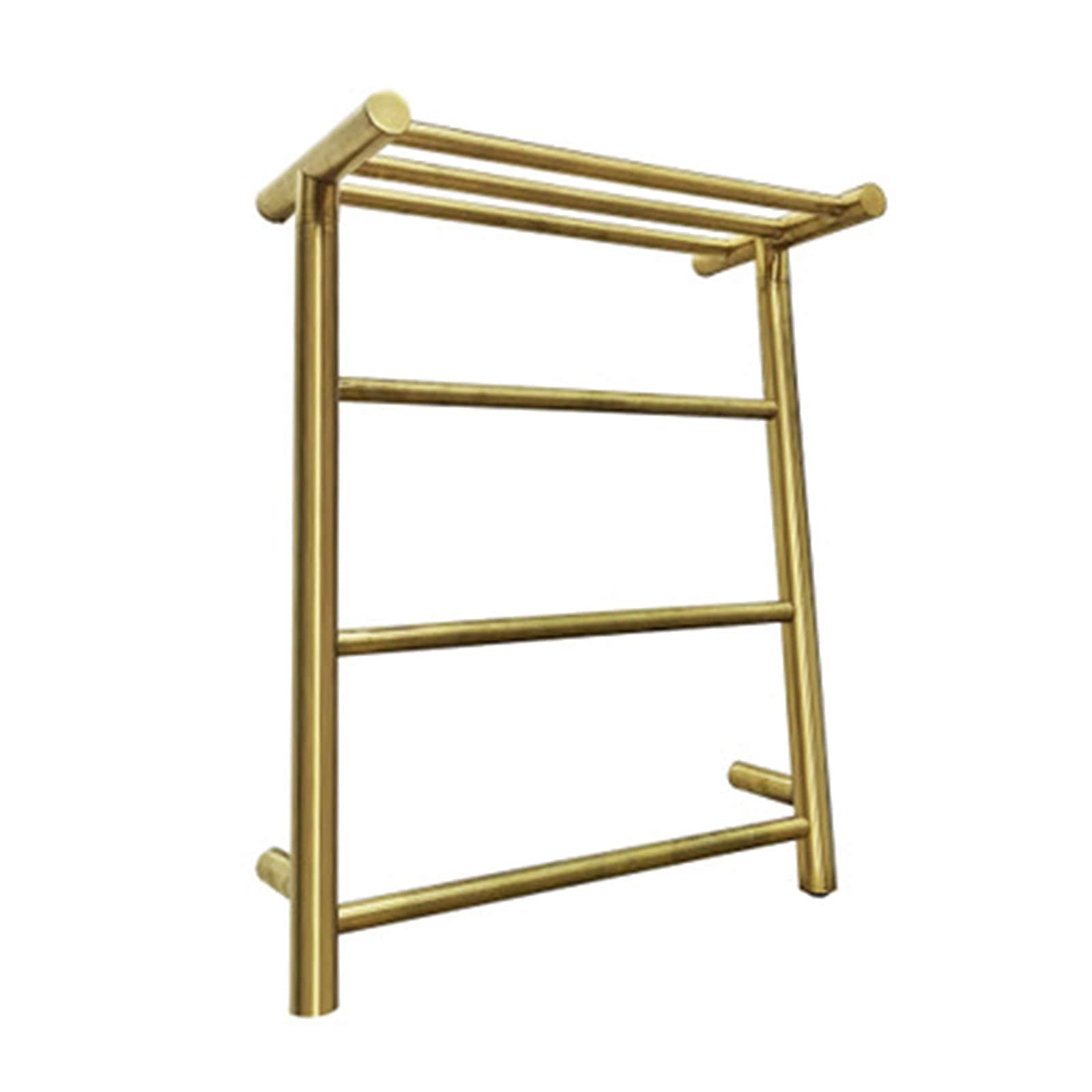 Hide Wall Install Luxurious Golden Electric Heating Towel Rack 304 Stainless Steel Bathroom Electric Bath Towel Warmer Heating (Plug in)
