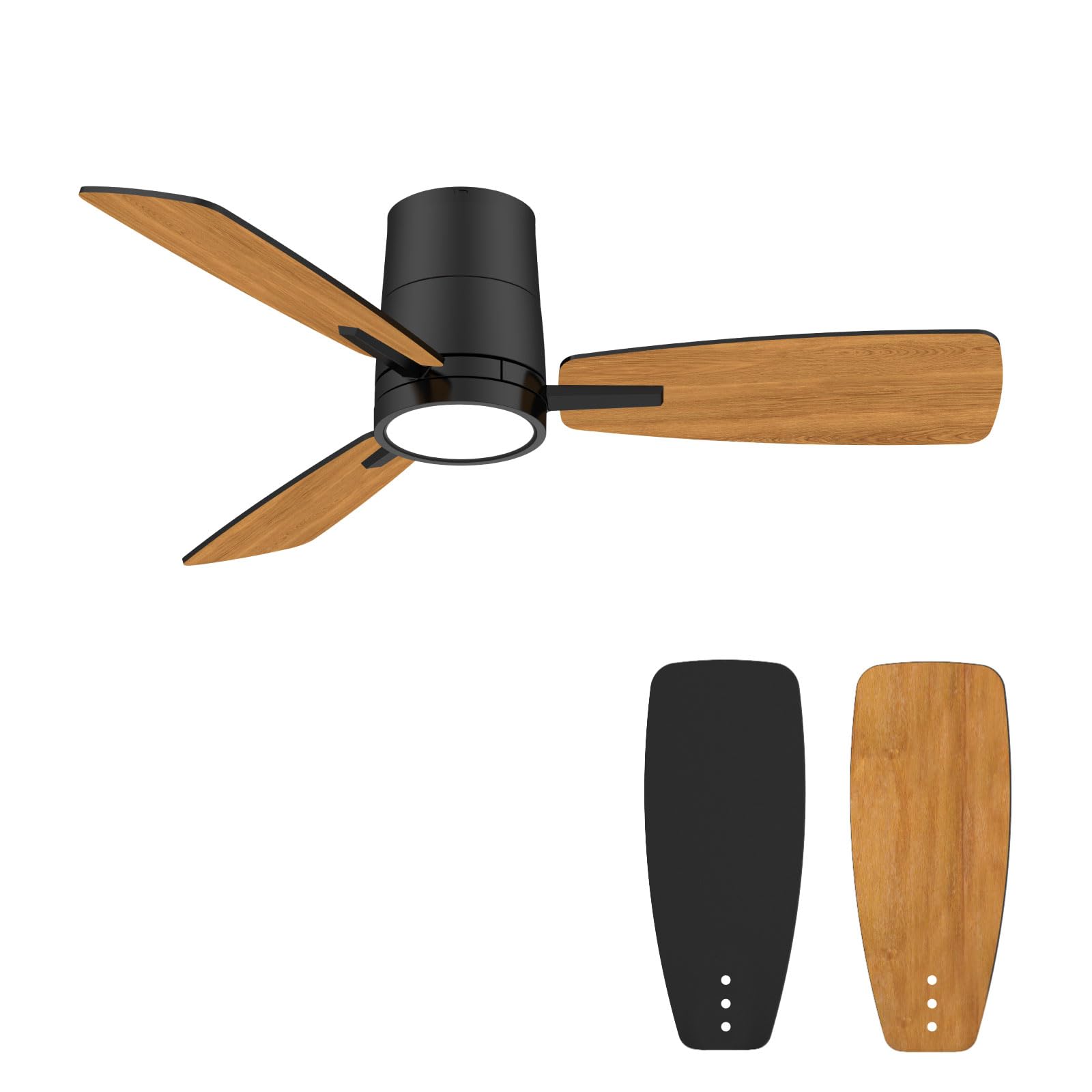 Ceiling Fans with Lights,42 inch,Quiet Reversible Motor,Easy to Install,6 Speeds,Dimmable,Timer, Black Modern Ceiling Fan for Living Room, Bedroom, Kitchen, Dining room, Office