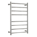Electric Towel Warmer Drying Rack Polished Heated Towel Rack for Bathroom 8 Bars Wall Mounted Round Heated Towel Rail, 304 Stainless Steel, 102W, 780520125Mm,Hardwired (Plug in)