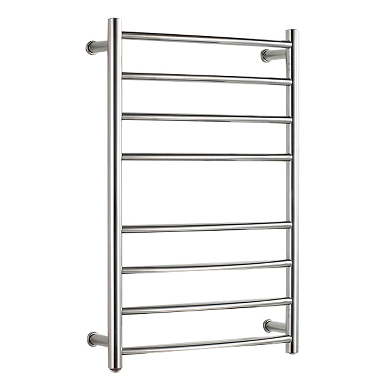 Electric Towel Warmer Drying Rack Polished Heated Towel Rack for Bathroom 8 Bars Wall Mounted Round Heated Towel Rail, 304 Stainless Steel, 102W, 780520125Mm,Hardwired (Plug in)