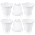 Teenyyou 6 Pcs Bell Shaped Glass Lamp Shade E26 Replacement Globe Ceiling Fan Light Cover with 1-5/8'' Fitter Opening for Chandelier Wall Sconce Pendant Light Bathroom Vanity Fixture (White Frosted)