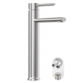 Phiestina Brushed Nickel Vessel Sink Faucet, Tall Bathroom Faucets 1 Hole Single Handle Above Counter Sink Bathroom Faucet, with Pop Up Drain and Water Supply Line,NS-SF03-V-BN