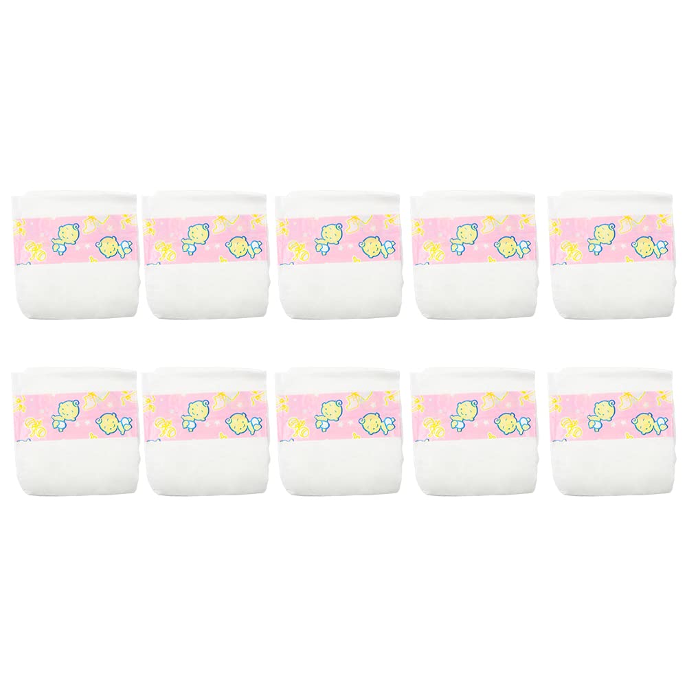 CHAREX Baby Doll Diapers Pack - 10 Pieces Reborn Dolls Diapers Refill, Baby Alive Diapers, 16-24 Inch Baby Doll Accessories Newborn Dipaers Reusable