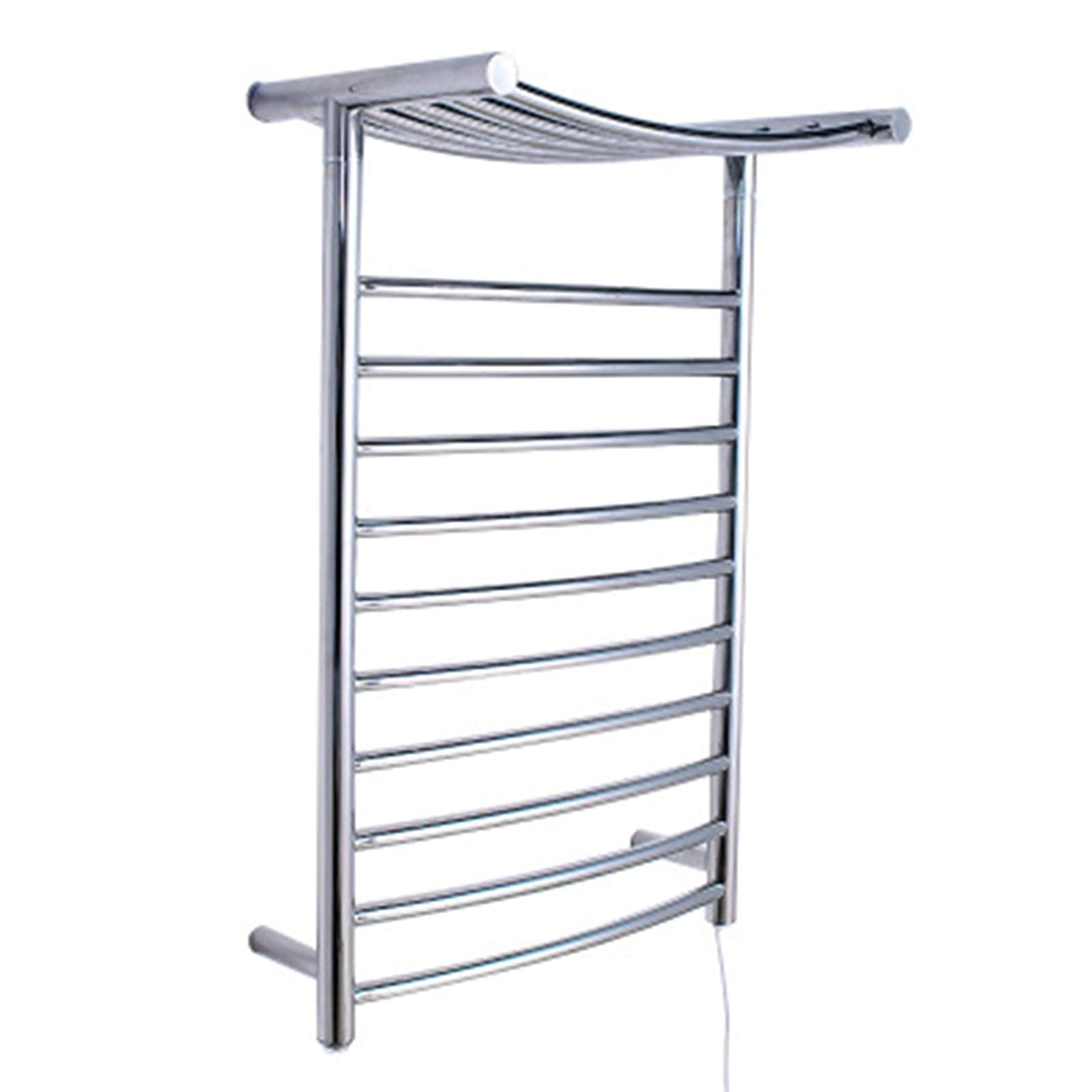 Electric Heated Towel Rack with Top Shelf 304 Stainless Steel Towel Warmer Drying Rack Bathroom Toilet Wall Mounted Heated Towel Rail Radiator Hardwired (Hardwired) (Plug in)