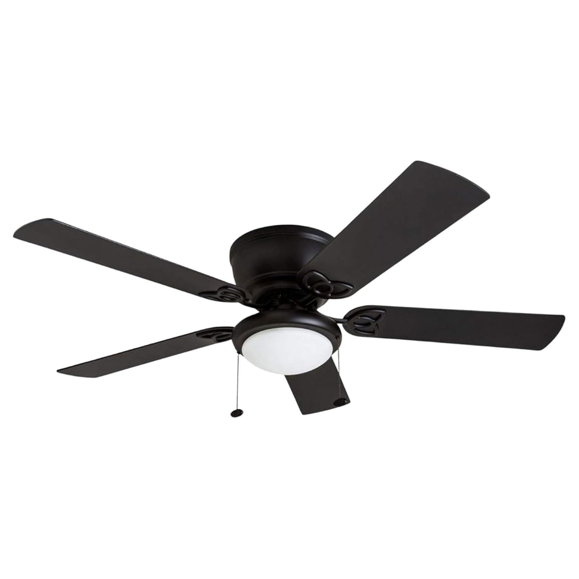 Prominence Home Benton 52" Traditional Ceiling Fan with LED Light, Matte Black - Large Indoor Electric Fan with 800 Lumens, 5 Dual-Finish Blades, and 3-Speed Reversible Motor