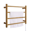 LUNEZY Electric Towel Rack, Towel Warmer Heated Towel Rail Radiator Heated Bathroom Home, 304 Stainless Steel, Hardwired and Plug in Options, Brushed Gold,Hard Wire