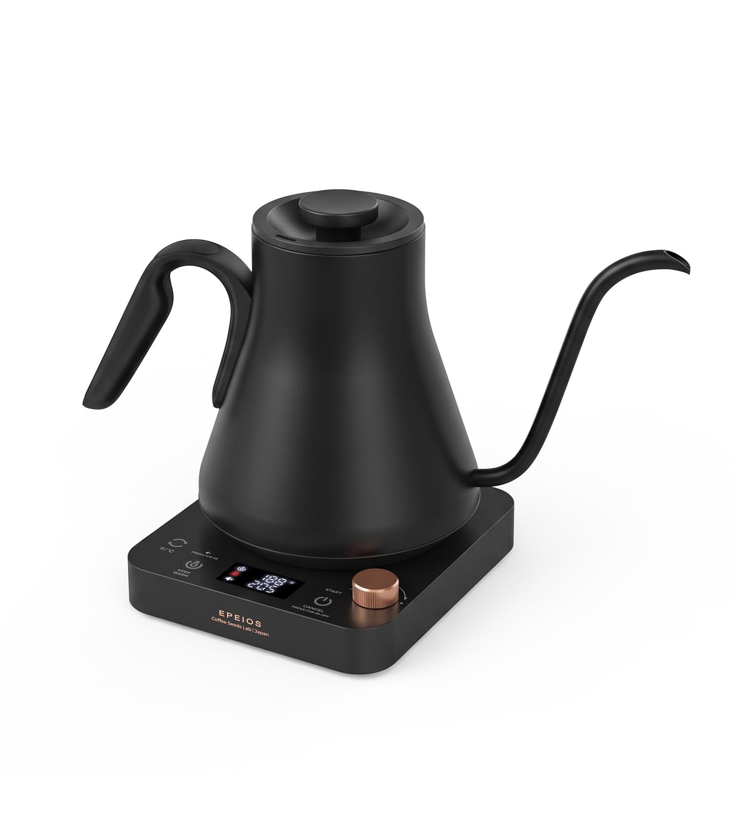 Epeios Electric Kettle, Gooseneck Electric Kettle with ±1°F Temperature Control, 1200W Rapid Heating for Pour Over Coffee & Tea, 304 Stainless Steel Interior, Auto Shut-Off, 0.9L, Black