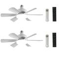 2Pack Socket Fan Light, LED Socket Ceiling Fans with Lights and Remote, 18 Inch Low Profile Screw in Ceiling Fan Light, Dimmable 3000-6500K Fan Light Bulb for Bedroom, Kitchen, Laundry Room, Garage