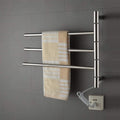 Electric Heated Towel Rack 3-Bar Stainless Steel Wall Mounted Electric Heated Towel Rail Radiator 180° Rotatable Towel Warmer for Bathroom