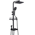 Black Bathroom Shower System Set with Hand Sprayer and Bidet Sprayer, 4 Functions Rainfall Shower Faucet Fixture Wall Mount