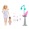 Barbie Careers Dentist Playset with Blonde Doll Wearing White Coat, Toddler Small Doll, Examination Chair & Accessories