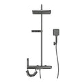 Rain Shower System, LED Digital Display Bathroom Shower Faucet Set 4 Functions Shower Fixtures Wall Mounted Shower Kit with Rain Shower Head, Handheld Shower Head
