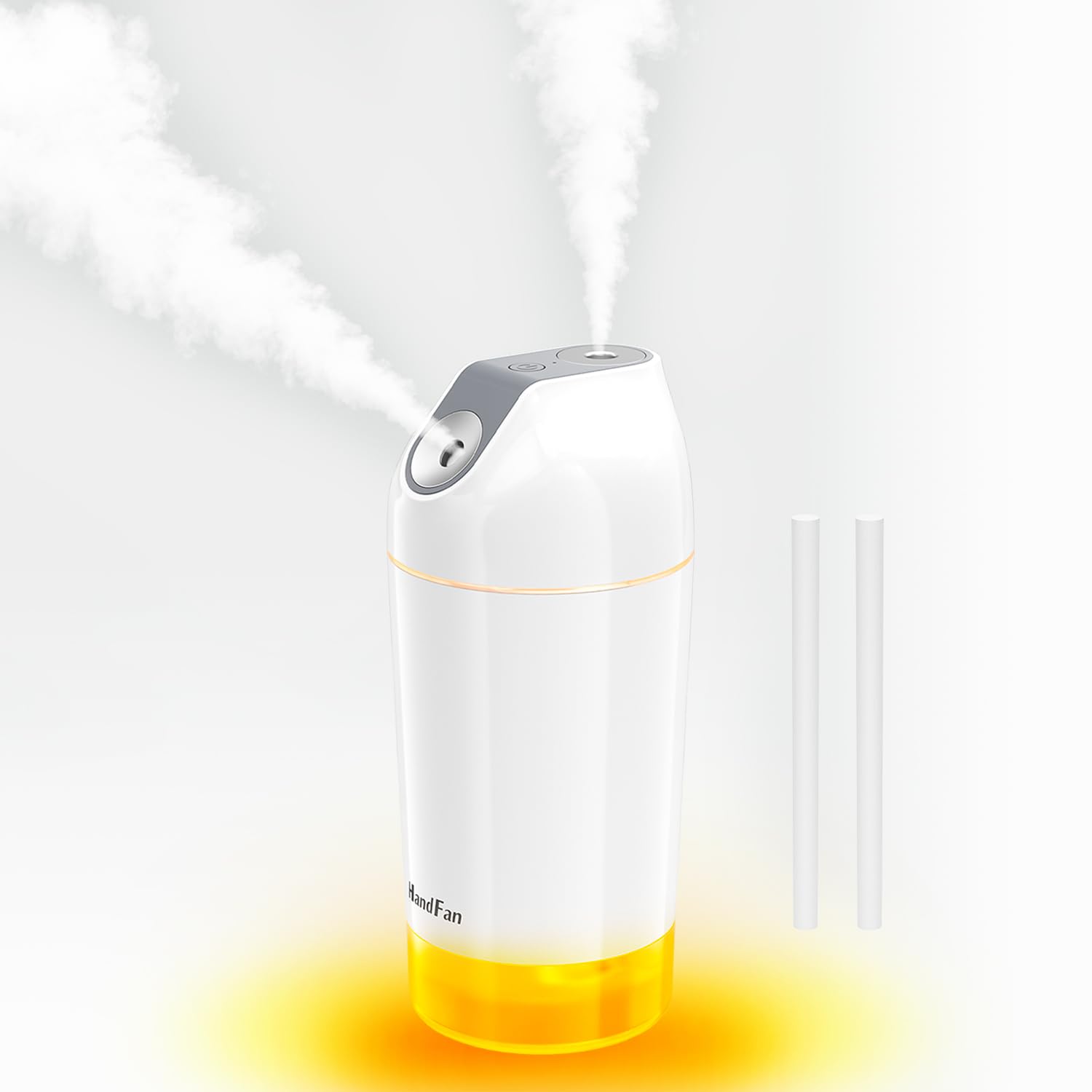 HandFan Small Portable Humidifier Rechargeable, 480ml Wireless Ultrasonic humidifier Battery Operated, Mini Personal Cordless Cool Mist Humidifiers, for Bedroom Office Travel Car Plants(Gray)