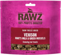 Rawz Raw Freeze Dried Venison, Goat's Milk & Green Mussels Crunchy Cat Treats - 1 Ounce Bag