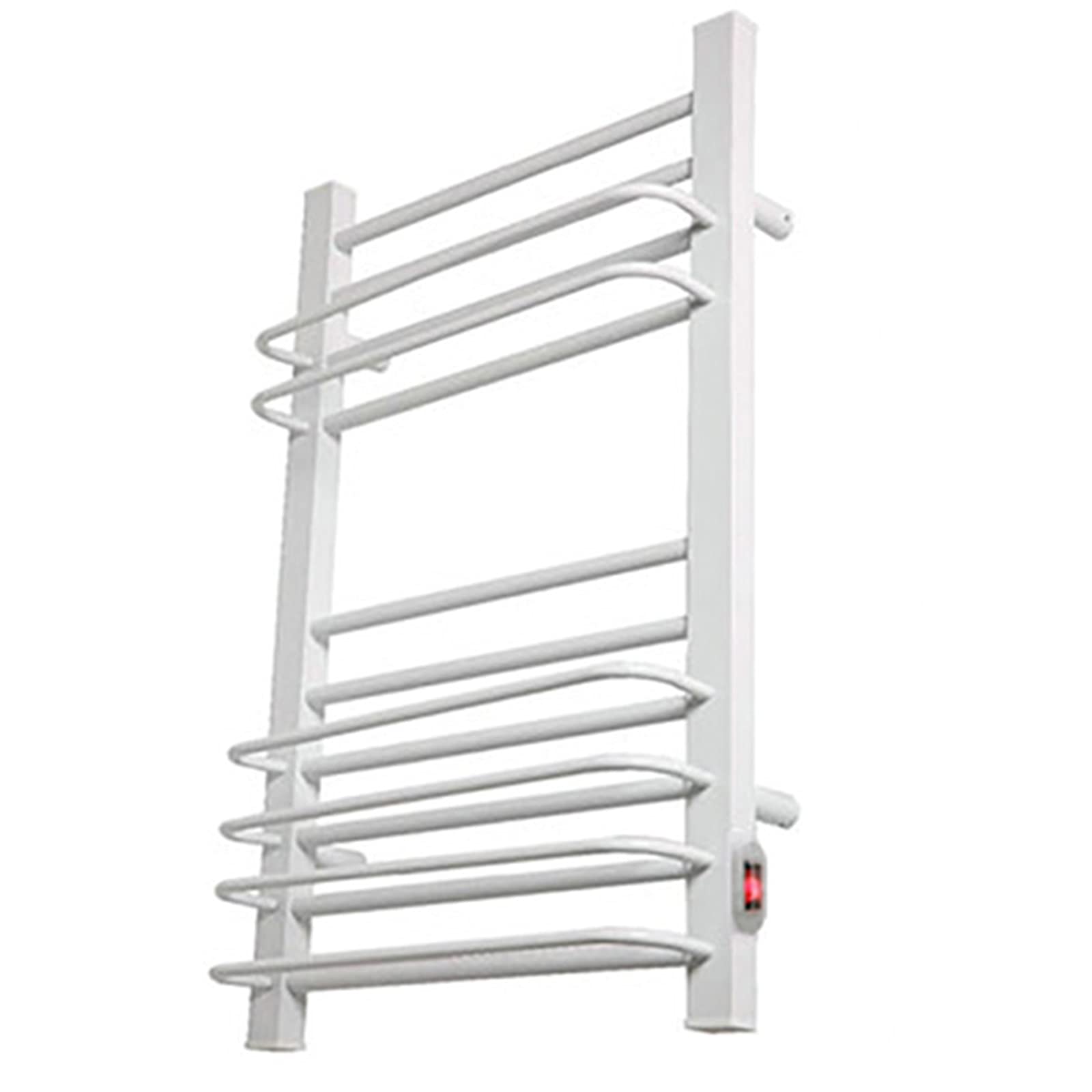Towel Warmer Drying Rack, Electric Space Aluminum Heated Towel Rack with 16 Heated Bars, Wall-Mounted Heated Towel Rail for Bathroom, White, 800×500×110Mm,Hardwired (Plug in)