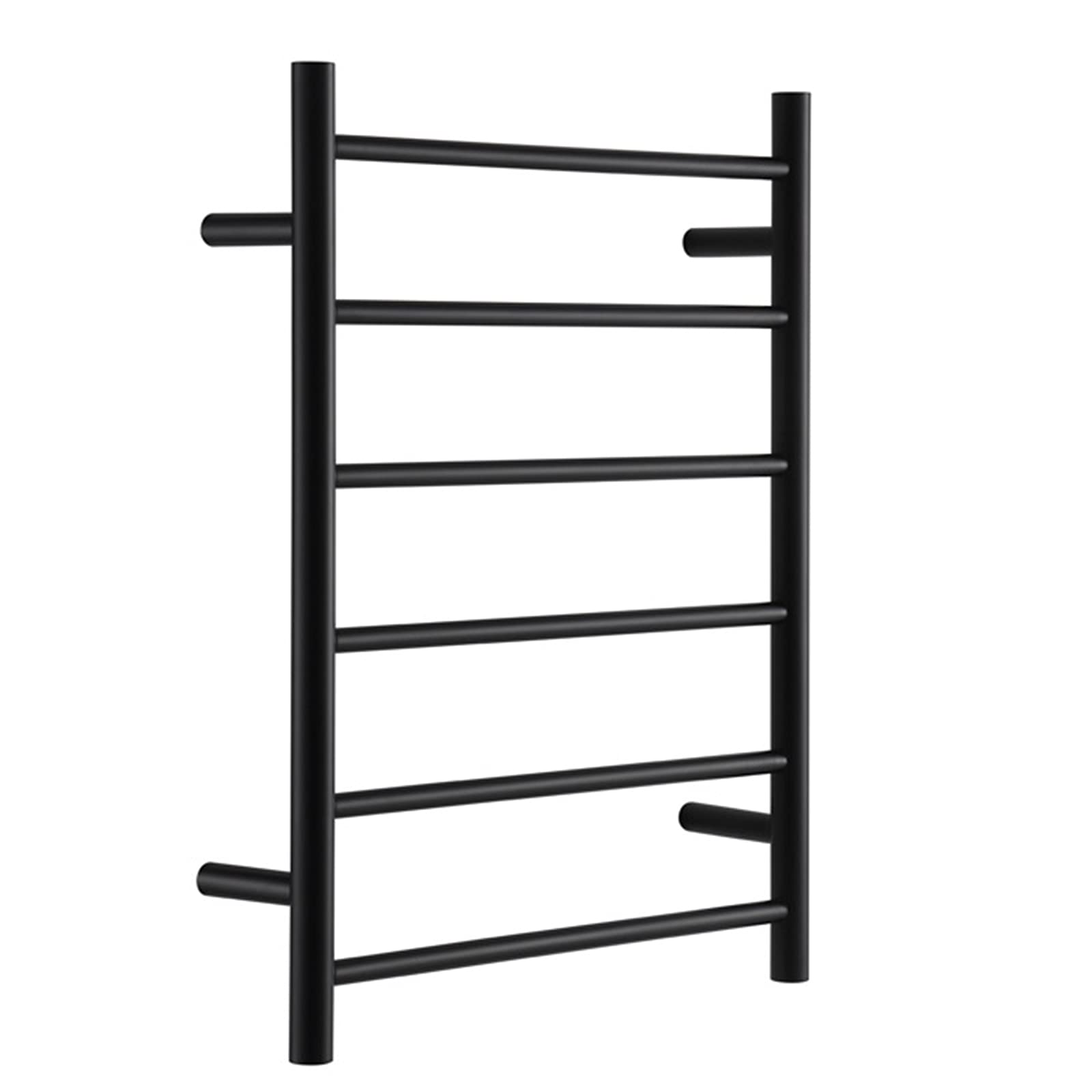 Towel Warmer/Black Electric Heated Towel Rail Radiator for Bathroom, 80W 304 Stainless Steel Towel Warmer Drying Rack, Wall Mounted Heated Towel Rack with 6 Bars, 700X560x125mm,Plug in (Plug in One