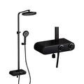 with Digital Display, Black Rain Mixer Shower Combo Set Wall Mounted Bathroom Shower Faucet Set with Shower Head, Handheld Shower, Tub Spout