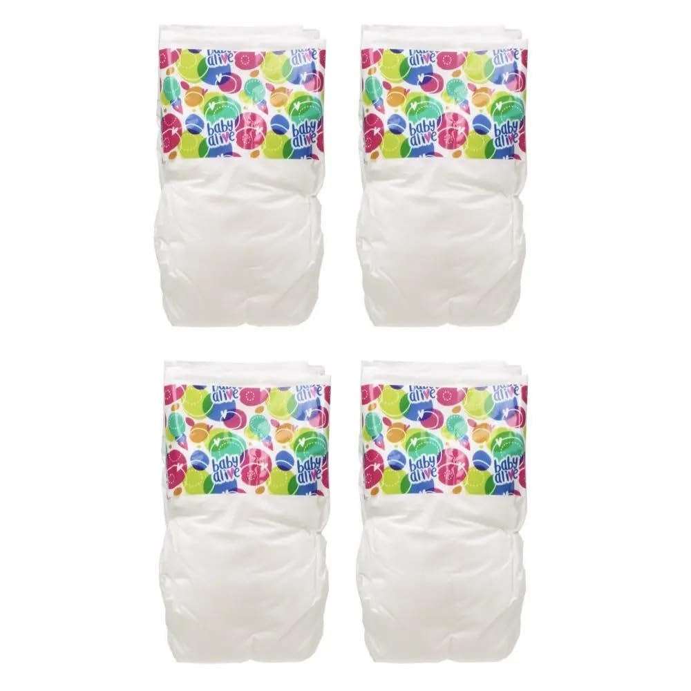 Baby Alive Doll Diaper Refill, Includes 4 Diapers, Toys Accessories, for Kids Ages 3 Years Old and Up