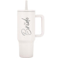 Bride To Be Gifts: Bridal Shower & Bachelorette Stainless Steel 40 oz Tumbler Cup with Handle, Lids & Straws