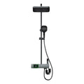 Thermostatic Shower System, Digital Display Bathroom Shower Faucet Set 5 Function Shower Fixtures Shower Kit with 2 Modes Rain Shower Head, Handheld Shower Head, Waterfall Bathtub