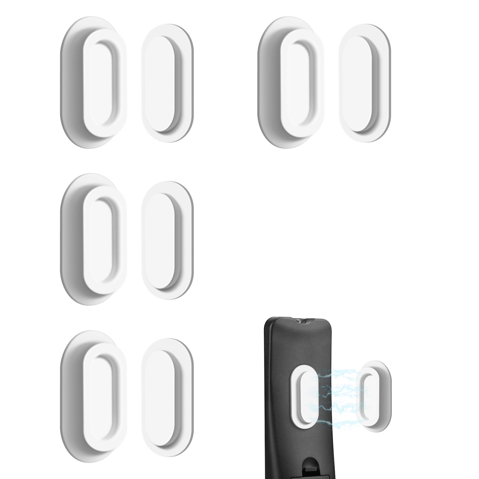 4 Pack Strong Magnetic Remote Control Holder, Self-Adhesive Silicone Remote Holder Wall Mount for TV, Fan, Air Conditioner Remote Control