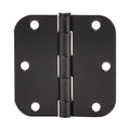 Amazon Basics Sturdy Rounded 5/8 Radius Interior Door Hinges with Included Screws, 3.5" x 3.5", Matte Black, 18-Pack