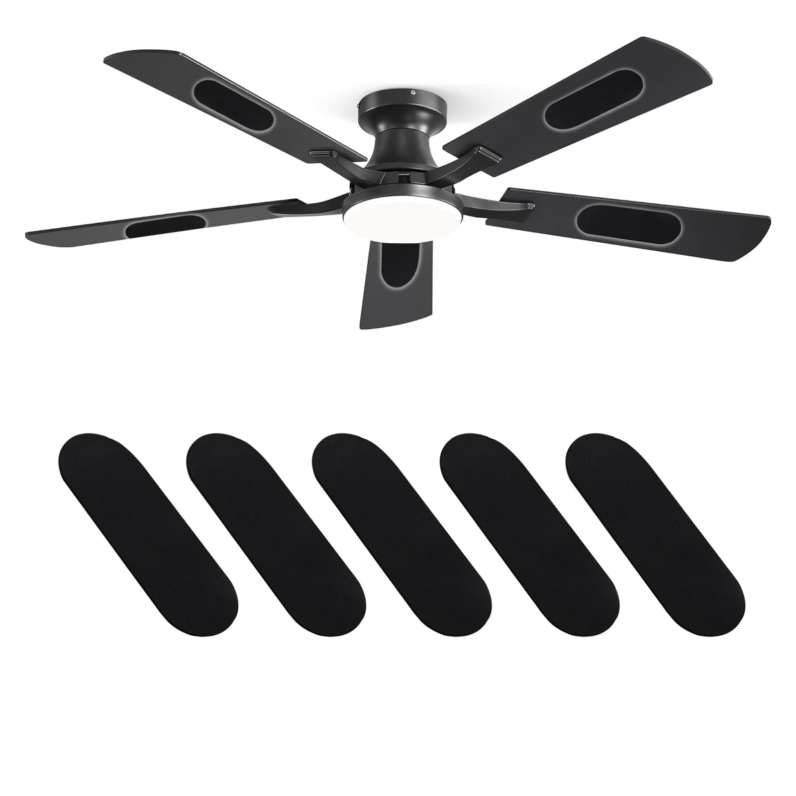 5 Pack Ceiling Fan Air Purifier Pads, Barnacle Activated Carbon Fan Filters Fits All Ceiling Fans for Home, Ceiling Fan Filters for Blades for Dust, Dander & Odors- Improves Indoor Air Quality