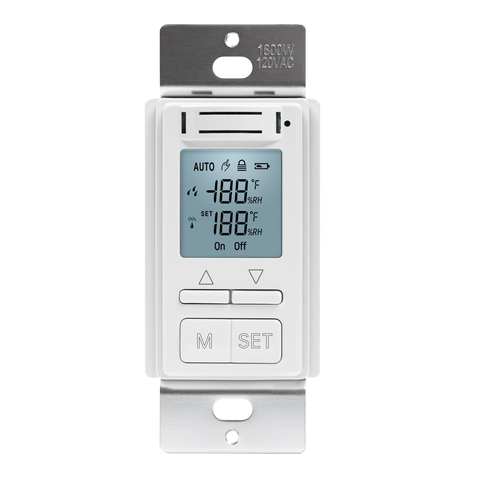 Smart Humidity Sensor Switch, Ortis Auto Bathroom Fan Control with Real-Time LCD Display, for Bathroom Basement Garage Moisture Protection, Neutral Wire Required