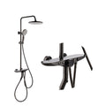 Shower System, Gray Bathroom Shower Faucet Set Digital Display Shower Set 4 Functions Shower Fixtures Shower Kit with 3 Modes Handheld Shower Head, 2 Modes Bidet Sprayer, Bathtub F