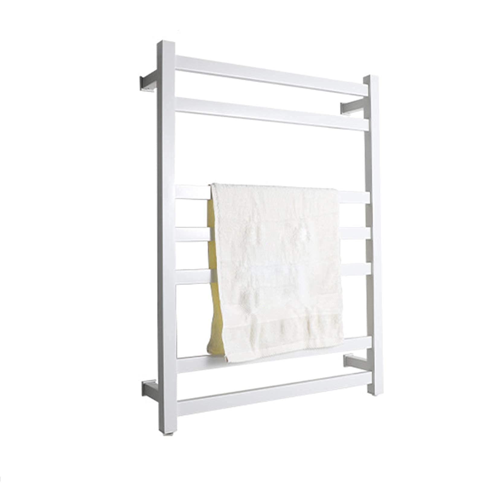 APUM Electric Towel Warmer Bathroom Radiator, Wall Mounted Electric Heated Towel Rack, 304 Stainless Steel Heated Towel Rail 7 Bar Bath Towel Heater (White Plug in)