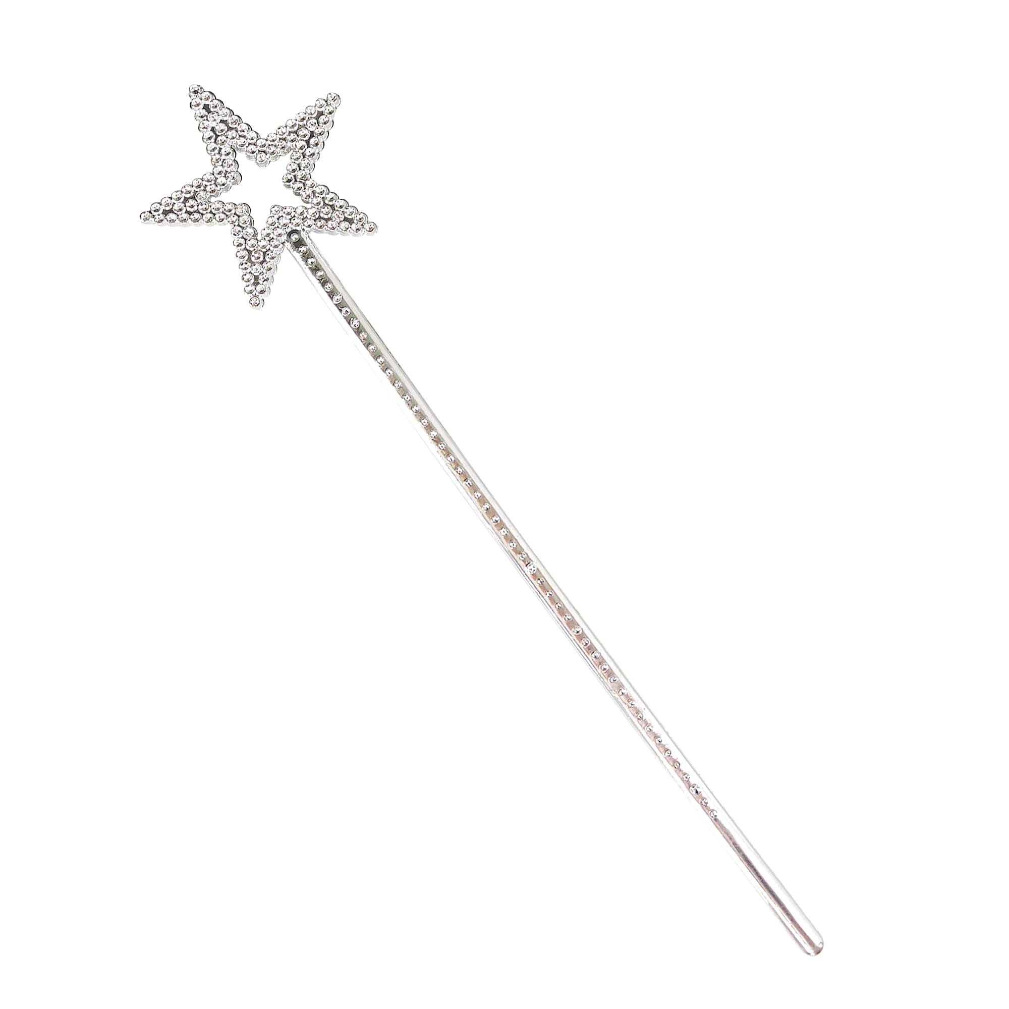 MYUBWTF Silver 13 Inches Star Wand Elf baton, Angel Star Magic Wand, Fairy Princess Plating, Stars Stick for Girl's Princess