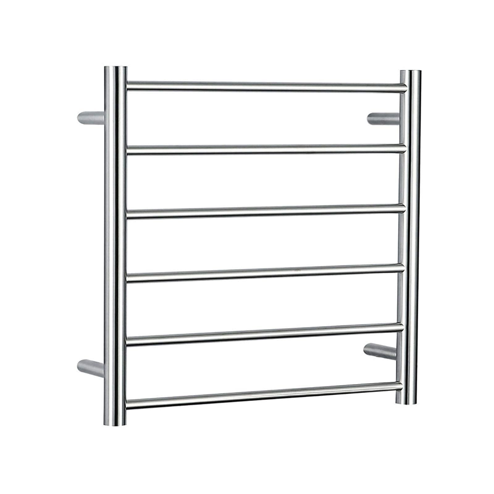 Electric Heating Towel Rack 6-Bar Wall Mounted Towels Warmer Stainless Steel Dryer Shelf for Home Bathroom Fast Drying