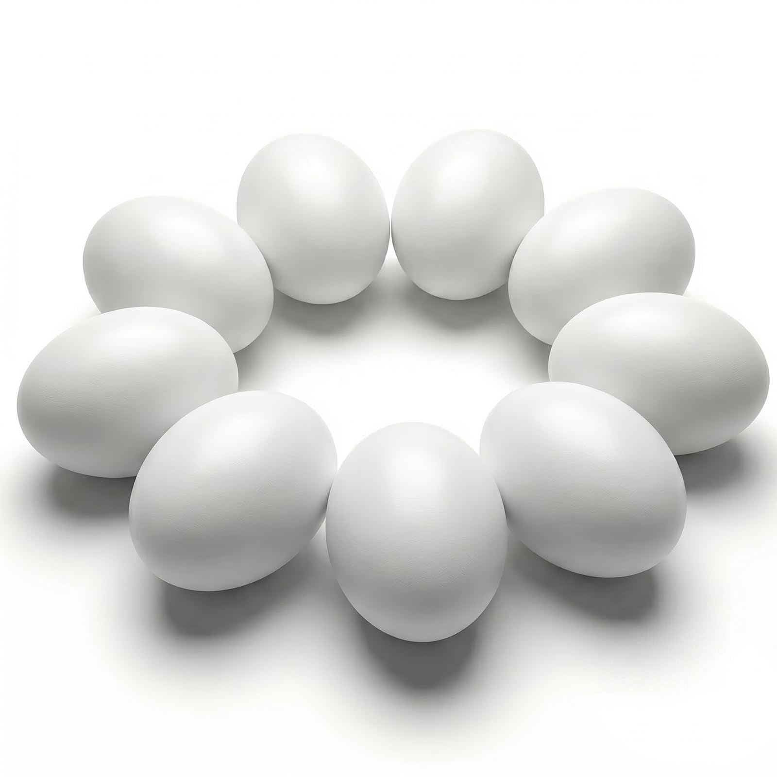 SallyFashion Wooden Fake Eggs for Nesting Boxes, 9 PCS White Easter Eggs for Craft Pretend Play Kitchen Accessories for Toddler Kids