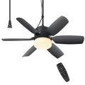 Fanspex 20.5'' Plug in Ceiling Fan with Light for Gazebo Patio Canopy Tent Porch RV, 5 Fan Speeds with Adjust Lighting, Black